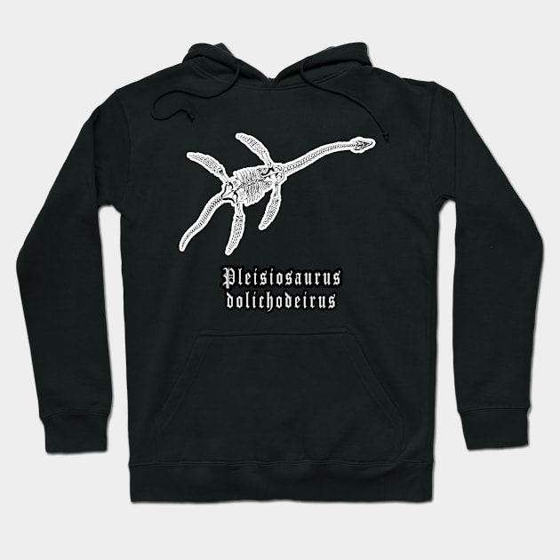 🦖 Fossil Skeleton of a Plesiosaurus dolichodeirus Dinosaur Hoodie by Pixoplanet